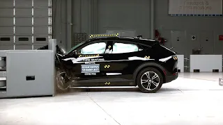 2021 Ford Mustang Mach-E driver-side small overlap IIHS crash test