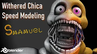 Making a Withered Chica model! (Speed Modeling) [BLENDER/FNAF]