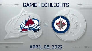 NHL Highlights | Avalanche vs. Jets - Apr. 8, 2022