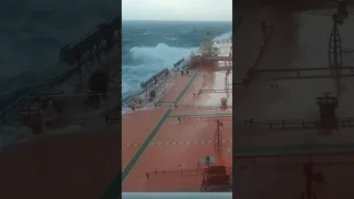 Ship at dangerous bad weather