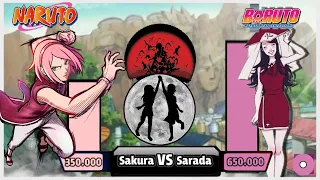 Sakura vs  Sarada Power Levels (Power Levels. Naruto and Boruto)