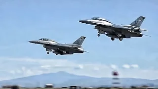 F-16 Pilots In Training Takeoff At Holloman AFB