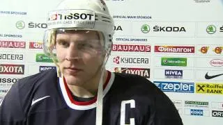 Jack Johnson Discusses USA's Win Over Canada - 2012 IIHF Ice Hockey World Championship