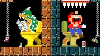 Toilet Prank Mario and Tiny Mario vs Bowser Toilet Battle in Maze Mayhem