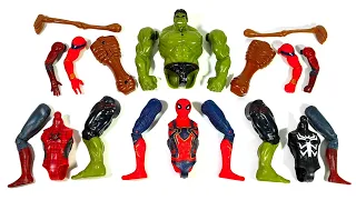Merakit Mainan Red spider-Man vs iron Spiderman vs Venom Carnage vs Siren Head Toys dan Hulk Smash