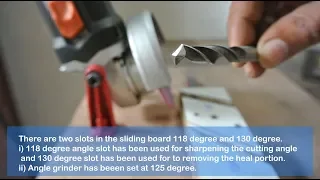 Angle grinder hack 7 (Sharpening drill bit)