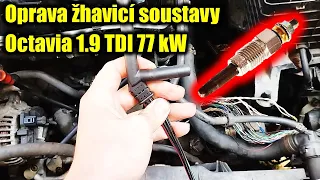 Škoda Octavia 1.9 TDI PD BLS - diagnostika žhavení, chyby P161B, P161C. Glow plug problem solution