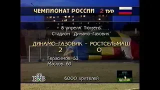 Динамо-Газовик (Тюмень) 2-0 Ростсельмаш. Чемпионат России 1995
