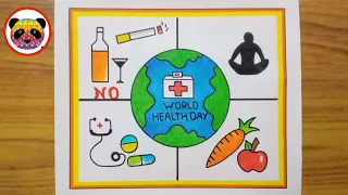 World Health Day Drawing / World Health Day Poster / Health Day Drawing