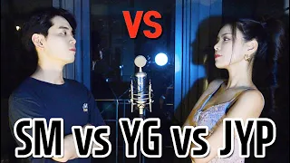 한 곡에 듣는 3대 기획사 대결 |  SM vs YG vs JYP  (feat. 블랙핑크, 트와이스, 레드벨벳, 엔시티, 갓세븐 위너...) Sing Off