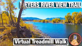 City Walks - Livingston MT Meyers River View Autumn Colors - Relaxing Virtual Slow Travel Walking