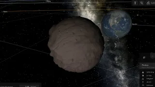 I shot Phobos (11km radius) at Earth at 2.1k km/s then sped up time - Universe Sandbox 2