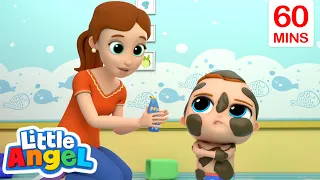 No No Bath Time Song 2 | Little Angel | Nursery Rhymes & Cartoons for Kids | Moonbug