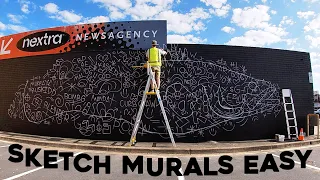 How to scale up art for mural painting - Doodle Grid Technique