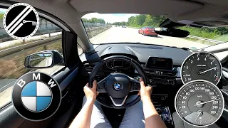 BMW 218i Active Tourer F45 136 PS Top Speed Drive On German Autobahn With No Speed Limit POV