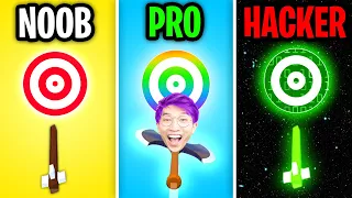 Can We Go NOOB vs PRO vs HACKER In FLYING ARROW?! (MAX LEVEL ARROW EVOLUTION!)