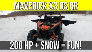 Can Am Maverick X3 DS RR 1st person winter review