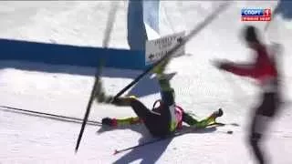 БИАТЛОН Жесткое столкновение! ДОМРАЧЕВА vs БУАЛЛИ @ BIATHLON Accident! Domracheva vs Boilley