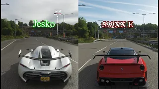 Forza Horizon 4 Fastest: Koenigsegg Jesko vs Ferrari 599XX E