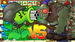 Plants vs Zombies Battlez - Gatling Pea vs 999 Giga-Gargantuar Zombies vs Yeti HARD MODE