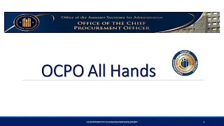 OCPO All Hands Meeting