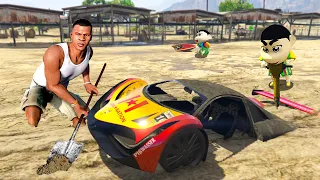 GTA 5: SHINCHAN AND FRANKLIN Found SECRET BURIED GOLD SUPERCAR in GTA 5! (GTA 5 mods)