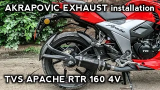 AKRAPOVIC EXHAUST INSTALLATION IN TVS APACHE RTR 160 4V