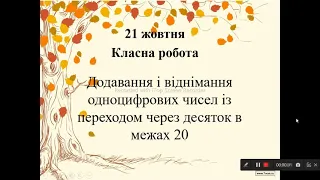 Додавання і віднімання одноцифрових чисел із переходом через десяток в межах 20