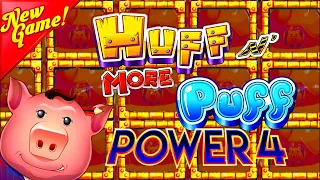 NEW SLOT ALERT! I Land All The ORANGE HATS On NEW Huff N More Puff Power 4 Slot Machine!