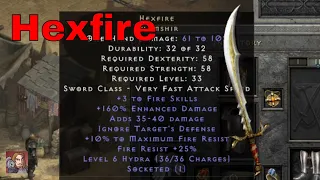 D2R Unique Items - Hexfire (Shamshir)