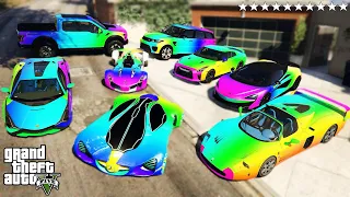 GTA 5 - Stealing RARE RAINBOW SUPERCAR  with Franklin! (Real Life Cars #6)