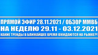 Прямой эфир #31. Обзор ММВБ на неделю 29.11 - 03.12.2021 + Акции России + Золото, Серебро + Доллар