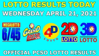 9pm Lotto Result Apr 21 2021 (Wednesday) PCSO Today