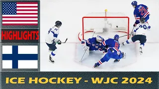 USA U20 vs Finland U20 Highlights | IIHF World Junior Championship 2024 | 1.4.2024