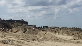 Beach Nourishment 2017 - Sand being pumped and spread onto the beach