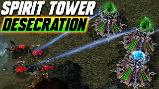 ☣️ I love desecrating the sacred grove with Spirit Towers ☣️ - WC3 - Grubby