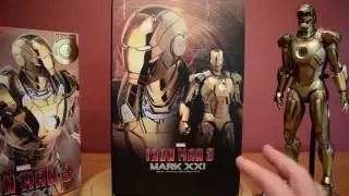 Unboxing Hot Toys Iron Man Mk 21 Chrome Midas 1/6 Scale MMS 341 Collectible Robert Downey Jr Review