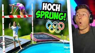 TRAMPOLIN HOCHSPRUNG CHALLENGE in den POOL