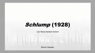 Hans Herbert Grimm - Schlump (1928) - Literatur im Ersten Weltkrieg und Romane der Weimarer Republik