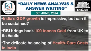 (5 JUNE 2024) DAILY NEWS ANALYSIS & ANSWER WRITING BY ASHISH MALIK #thehindu #news #dna #ias #upsc