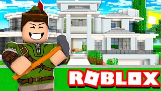 FIZ UMA CASA MODERNA NO CONSTRUA PARA SOBREVIVER DO ROBLOX!!