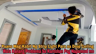 Paano Mag Kabit Ng Strip Light Para sa Drop Ceiling Design step by step
