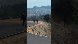 Longboarders crash together at high speed 😱 #downhill #skateboarding #extreme #sport #longboard