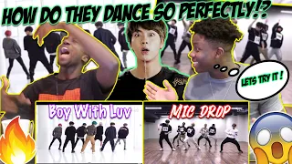 BTS - Boy With Luv + 'MIC Drop' (Dance Practice) | REACTION!