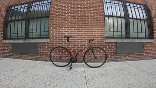 Uber Eats on a fixed gear bike in Brooklyn NY