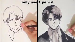 How to Draw Levi Ackerman Step by Step -  only use 1 pencil | How to Draw Anime Attack on Titan