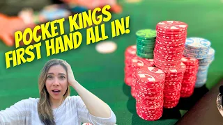 Sit Down & Get POCKET KINGS My First Hand-I’m ALL IN! You Won’t Believe What Happens! Poker Vlog #82