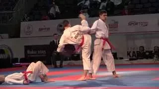 Bunkai Kata Unsu. Male Team RUSSIA. Bronze medal match. 2015 European Karate Championships