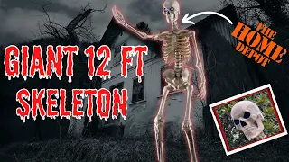 12 ft skeleton from Home Depot - Unboxing and assembly. Awesome prop!!