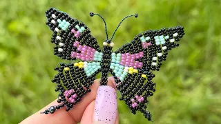 How to make a butterfly from beads and wire using the parallel weaving technique